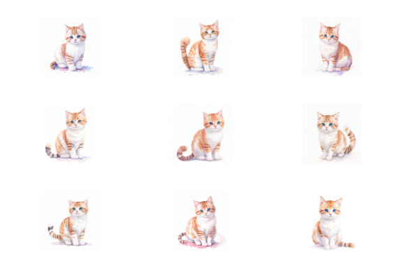 cute cat watercolor FREE illustrations vol. 2