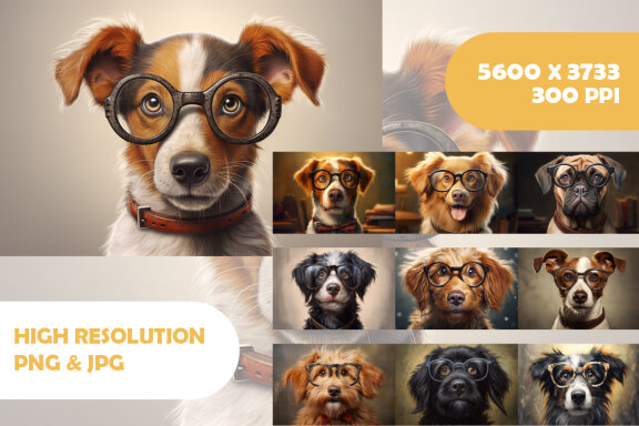 Free collection of dogs wearing glasses vol. 3