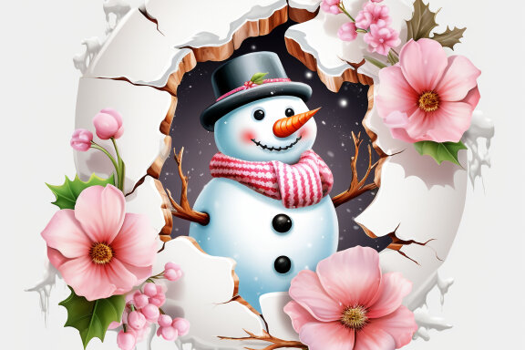 Snowman in hole