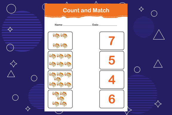 Count and match with the correct number