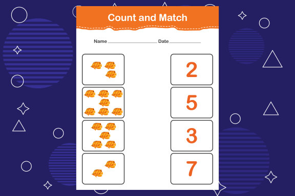 Count and match with the correct number