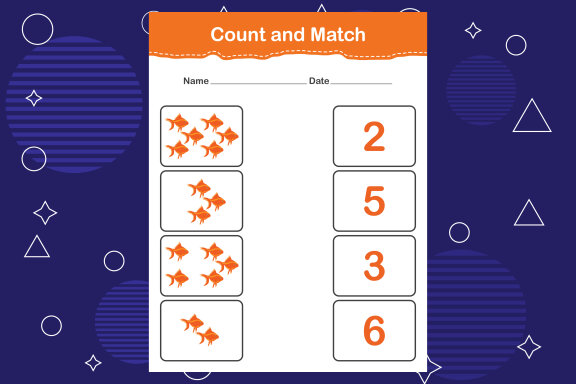 Count and match with the correct number