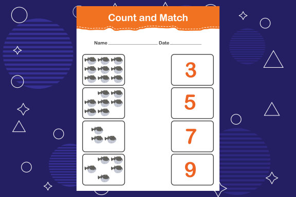 Count and match with the correct number
