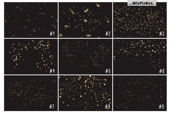 Golden Confetti Photo Overlays
