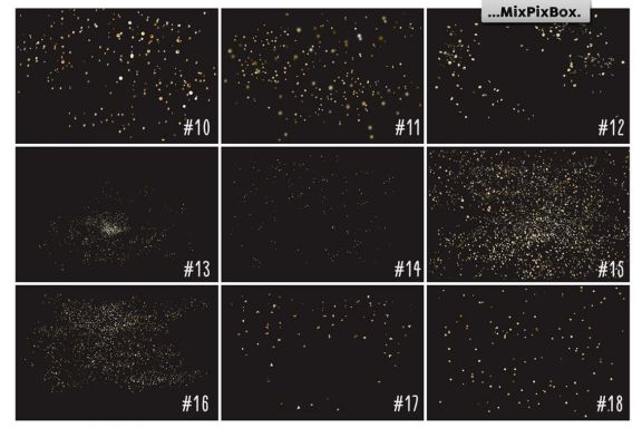 Golden Confetti Photo Overlays