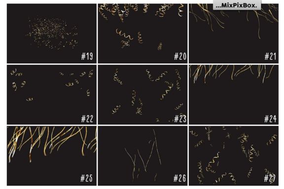 Golden Confetti Photo Overlays