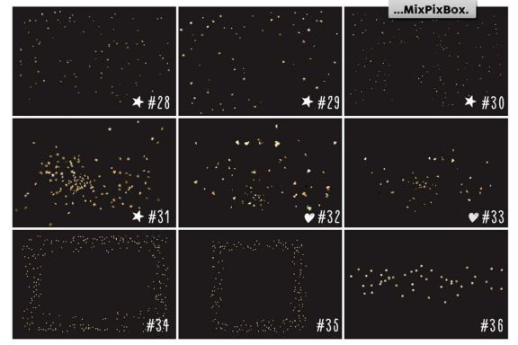 Golden Confetti Photo Overlays