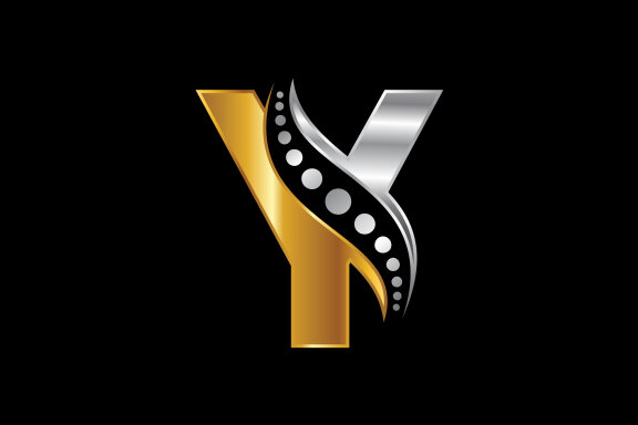 English alphabet with chiropractic spine logo