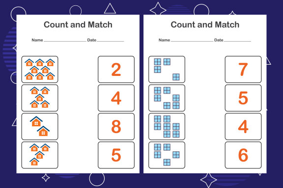 Count and match with the correct number