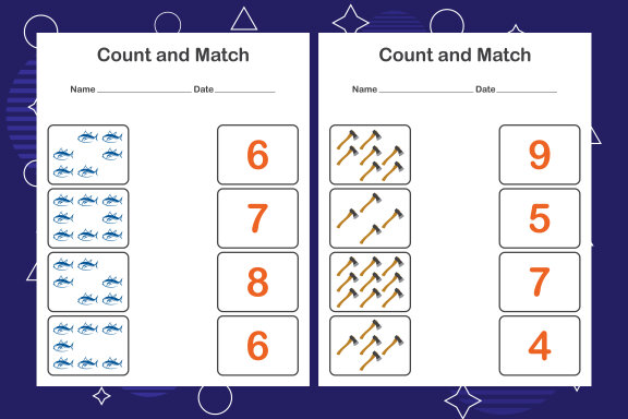 Count and match with the correct number