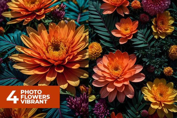4 Photo Flowers Stock Images