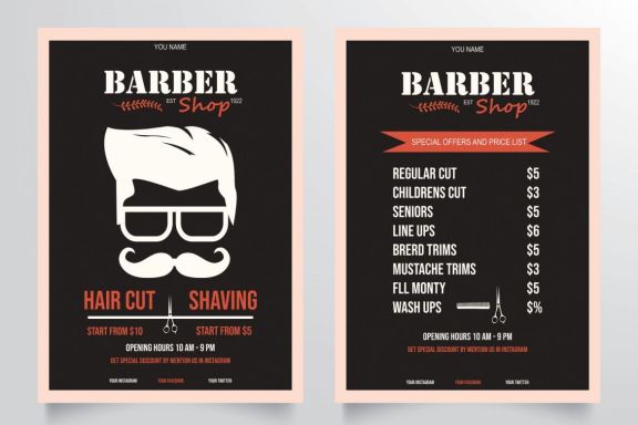 Classic Barber Shop Flyer Template