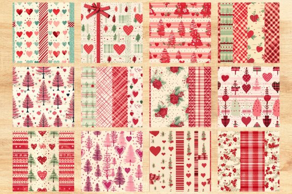  Valentine's Day Tree Pink Digital Pattern