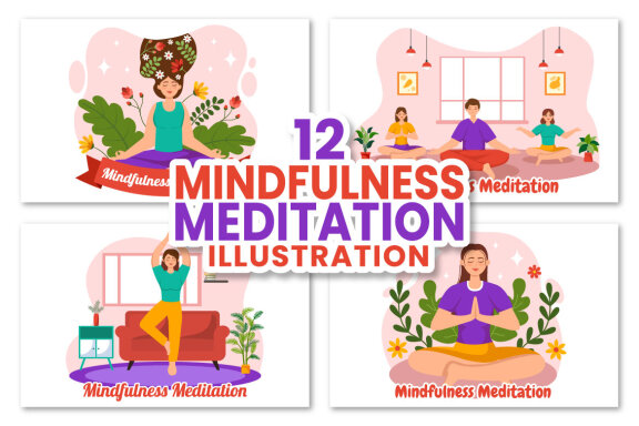 12 Mindfulness Meditation Illustration