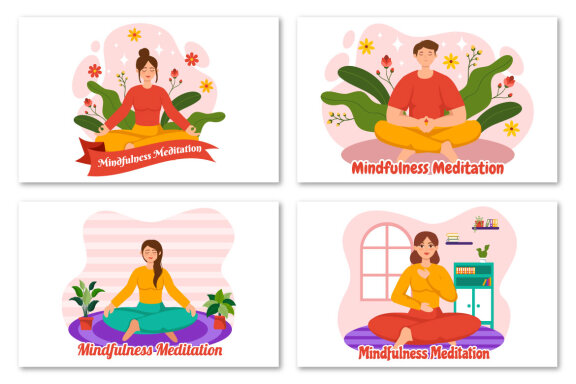 12 Mindfulness Meditation Illustration