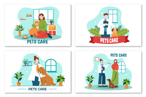 12 Pets Care Illustration