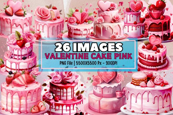 Valentine Cake Pink
