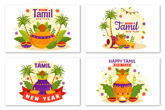 12 Happy Tamil New Year Illustration