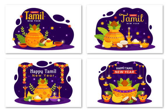 12 Happy Tamil New Year Illustration