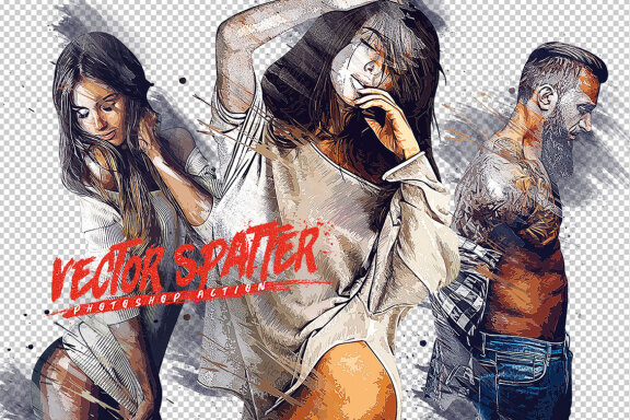 Vector Spatter Photoshop Action