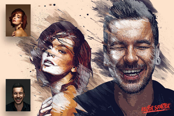 Vector Spatter Photoshop Action