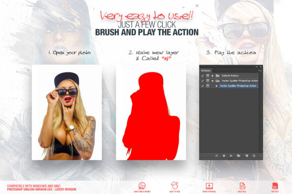 Vector Spatter Photoshop Action