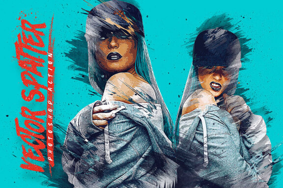 Vector Spatter Photoshop Action
