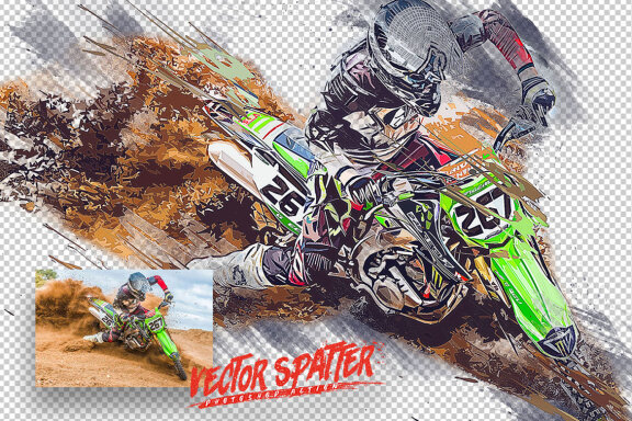 Vector Spatter Photoshop Action