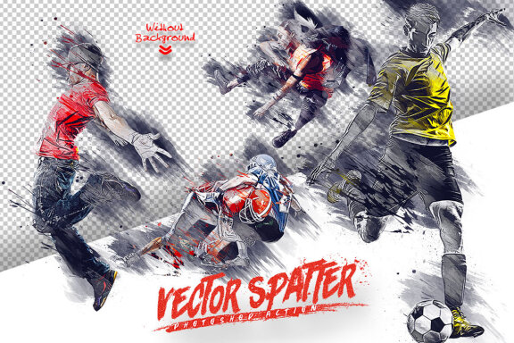 Vector Spatter Photoshop Action