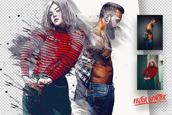 Vector Spatter Photoshop Action