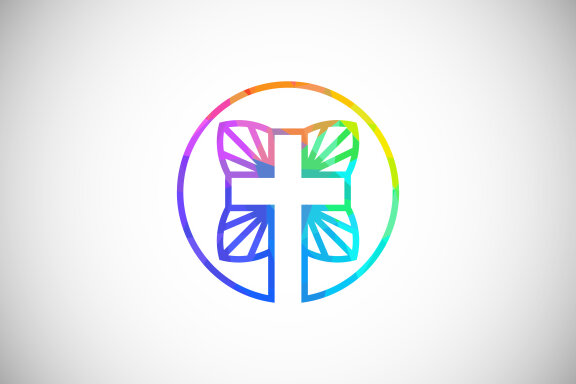 Low poly style church logo