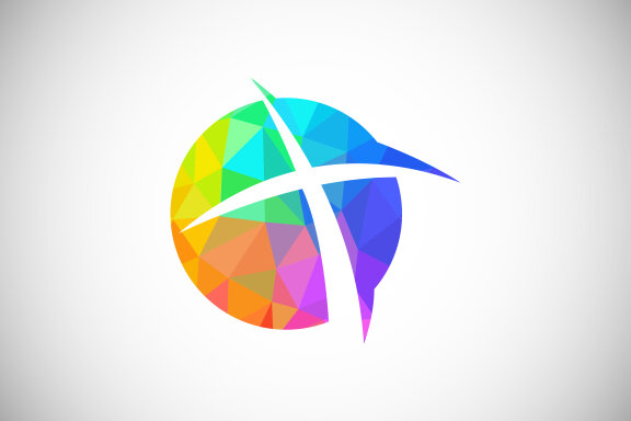 Low poly style church logo