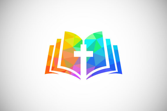 Low poly style church logo