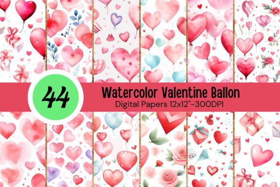 Watercolor Valentine Ballon
