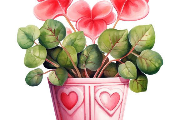 Watercolor Valentine Plant
