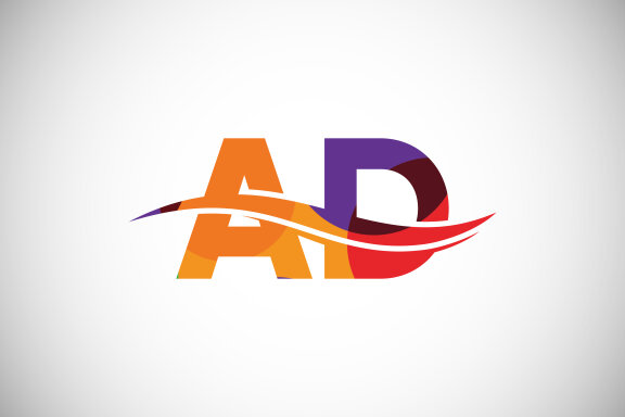 Letter A D Low Poly Logo