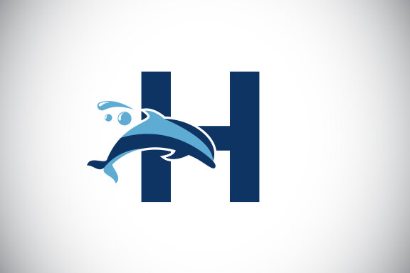English alphabet with a Dolphin logo