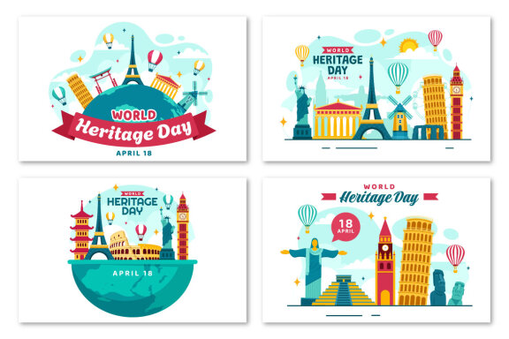 12 World Heritage Day Illustration