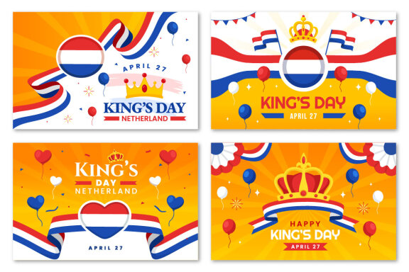 12 Kings Netherlands Day Illustration