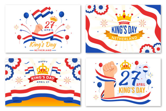 12 Kings Netherlands Day Illustration