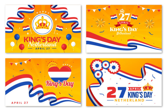 12 Kings Netherlands Day Illustration