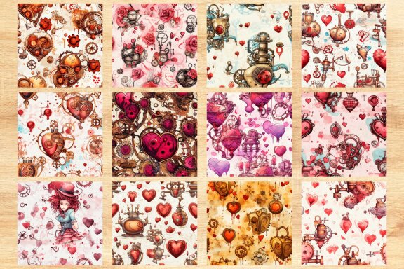 Valentine Steampunk Pattern