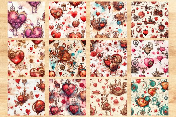 Valentine Steampunk Pattern