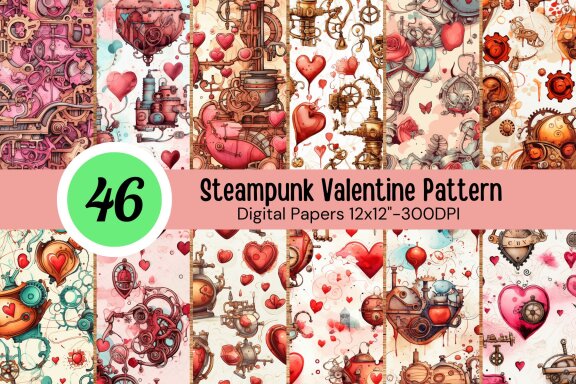 Valentine Steampunk Pattern