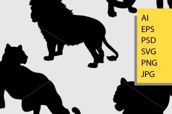 Lion and Panther 2 silhouette