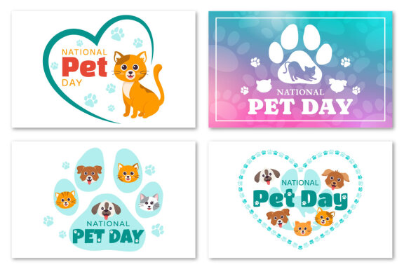 12 National Pet Day Illustration