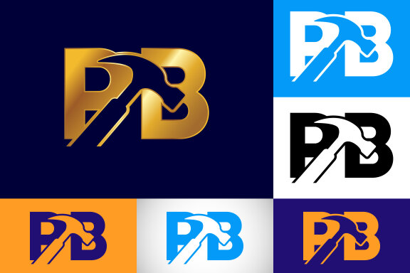 Letter P B Logo Design