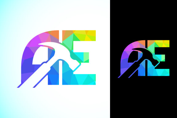 Polygonal Letter A E Logo
