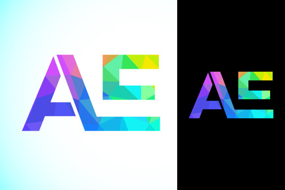 Polygonal Letter A E Logo