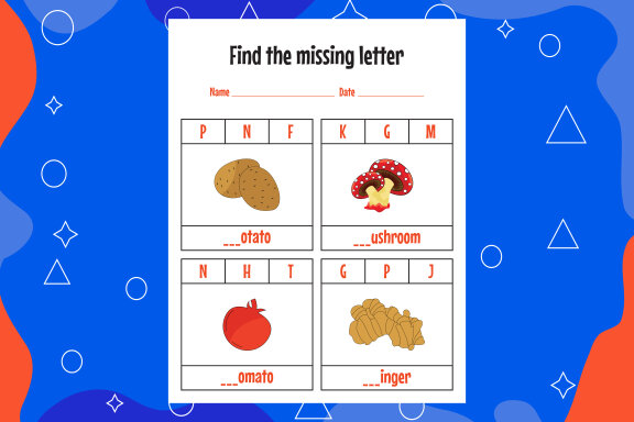 Education spelling worksheets for kids